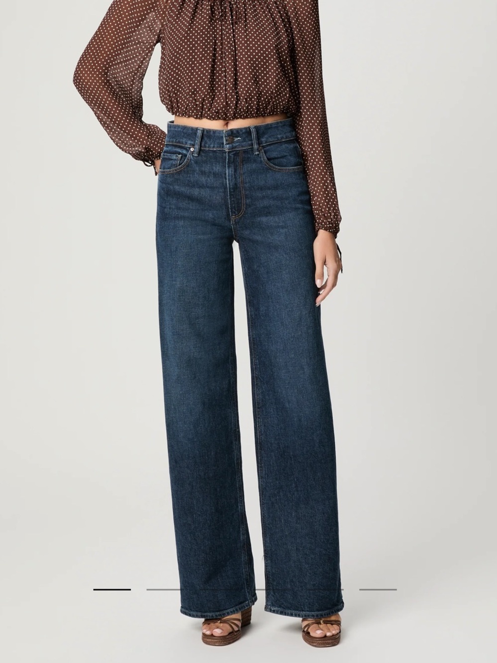 Paige High-Rise Wide Leg Women's Jeans in Dark Indigo
